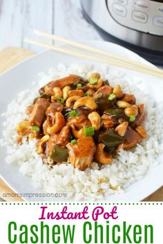 the instant pot cashew chicken recipe is ready to be eaten