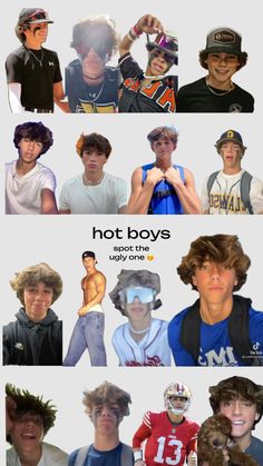 many different pictures of young men with their hair in the same style and hairscuts