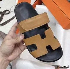 Olivia Mark - Color Block Thick Sole Slippers with Velcro Closure Hermes Shoes Women, Hermes Summer, Bubble Sleeve Top, Hermes Shoes, Flat Slipper, Louis Vuitton Sandals, Louis Vuitton Boots, Rubber Shoes, Winter Boots Women