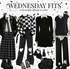 Anime Punk Outfits, Nancy Downs Outfit Ideas, Addams Family Outfit Ideas, Addams Family Aesthetic Outfits, Addams Family Inspired Outfits, Enby Goth, Dark Clothes Aesthetic