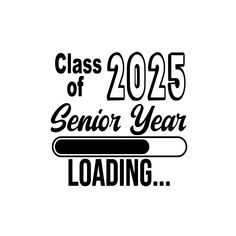 class of 2055 senior year loading decal on a white background with black lettering