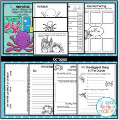 octopus activities and printables to help students learn how to read the text in this book