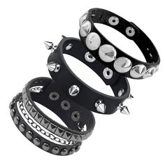 PRICES MAY VARY. Stylish and Versatile: Perfect for men and women, this leather cuff bracelet complements a variety of styles, including punk, goth, and scene. Quality Materials: Crafted with durable leather, metal studs, and spikes for an authentic punk rock look. Adjustable Fit: The bracelet is adjustable to ensure a comfortable and secure fit for all wrist sizes. Great Gift Idea: This punk rock studded bracelet comes in a beautiful gift box, making it an ideal present for your friends, family Amazon Bracelets, Sick Outfit, Punk Bracelets, Sick Fits, Studded Bracelet, Rock Look, Scene Accessories, Bracelet Cuffs, Studs And Spikes