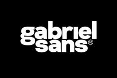 the logo for garbrel sanss is shown in white on a black background