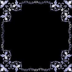 an ornate frame with blue flowers and leaves