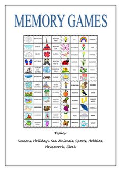 the memory game is shown in this book