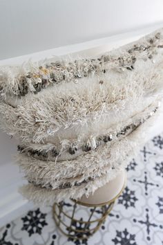 Handwoven on looms in Morocco, these tactile, gorgeous pillows are as intriguing as they are touchable. *Pillow comes with insert and has a zipper. Blanket Pillow, Wedding Blankets, Home Wedding, Cream White, Morocco, Hand Weaving, Crown Jewelry, Zipper, Cream