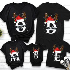 Family Christmas Shirt, Personalized Christmas Family T-Shirt, Matching Family Christmas Shirts, Monogram Family Christmas Pajamas Shirts ❤ How to Order * Select the shirt size & color from Drop-down menus * Add your text/ personalization request (optional) * Select the quantity * Click the "Proceed to Check Out" button ❤ Product details: Heavy weight fabric Classic unisex makes this an easy fit Size up if you want something roomier Our shirts include: - Sport Grey And Antique Heathers: 90% Cott Couples Pajamas, Matching Family Christmas Shirts, Personalized Christmas Shirts, Funny Pajamas, Christmas Pj, Matching Christmas Shirts, Christmas T Shirt Design, Matching Christmas Pajamas, Design Text