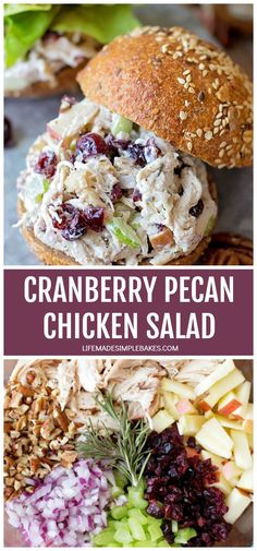 the cranberry pecan chicken salad is an easy and delicious side dish