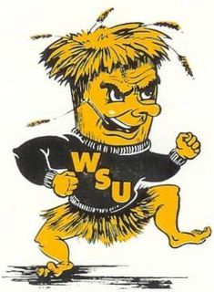 an image of a cartoon character running with the word wsu on it's chest