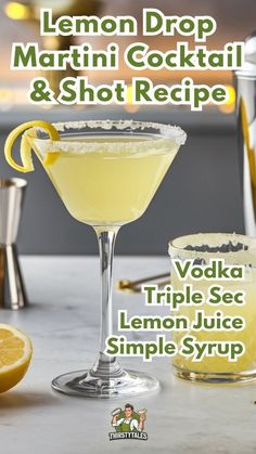 "Savor the refreshing taste of a Lemon Drop Martini Cocktail! This zesty  drink combines vodka, fresh lemon juice, and a hint of sweetness, creating  the perfect balance of tart and smooth. Ideal for parties or a relaxing  evening, this vibrant cocktail is garnished with a sugared rim and a lemon  twist. Discover easy recipes, tips for mixing, and serving suggestions to  impress your guests. Cheers to a citrusy delight! 🍋🍸 " Lemon Martini Vodka, Pitcher Lemon Drop Martini, How To Make A Lemon Twist Garnish, Lemon Drops Recipe, Lemon Drop Martini Recipe For A Crowd, Holiday Lemon Drop Martini, Peach Lemon Drop Martini, Best Lemon Drop Martini Recipe, Lemon Drops Drink Recipe