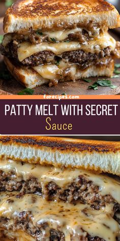 the patty melt with secret sauce is an easy and delicious sandwich that's ready to be eaten