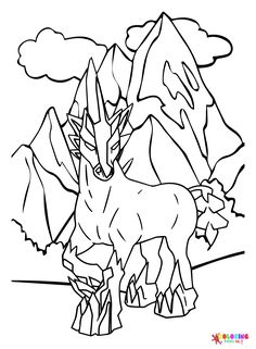 the pokemon coloring page is shown in black and white, with an image of two different types