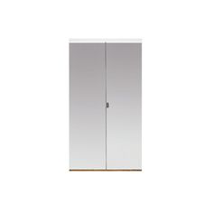 a tall white cabinet with two doors