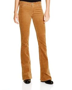 Paige Denim Lou Lou Flare Corduroy - Bloomingdale's Exclusive | Bloomingdale's Brown Corduroy Flare Pants, Fitted Full-length Corduroy Pants, Stretch Full-length Corduroy Pants, High Rise Pants, Pants Design, Paige Denim, Parachute Pants, Khaki Pants