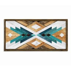 a wooden wall hanging with an abstract design