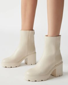 GOUCHO Bone Leather Lug Sole Ankle Bootie | Women's Booties – Steve Madden Women's Booties, Steve Madden Store, Apparel Merchandising, Cute Boots, Ankle Bootie, Lug Sole, Ankle Booties, Bootie, Steve Madden