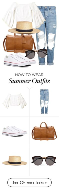 "Denim Outfit" by urban-cocoabutter on Polyvore featuring Topshop, Converse, Hollister Co., Sole Society, Janessa Leone and Illesteva Cute Movie Date Outfits, Movie Date Outfits, Light Wardrobe, Movie Date, Converse Chucks, Outfit For Summer, Janessa Leone, Outfits Jeans, Converse White