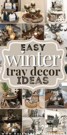 winter tray decor ideas - easy cozy decorating ideas for the holiday season Winter Tray Decor, After Christmas Decor, Christmas Tray Decor, Winter Tray, Decor After Christmas, Tray Decor Ideas, January Decor, Cozy Winter Decor, Mary Pictures