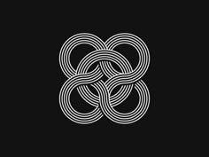 a black and white logo with an intertwined design