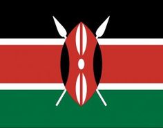 the flag of kenya with two crossed spears on it's head and an arrow in the center