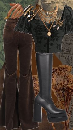 Witchcore Aesthetic Outfits, Witchy Aesthetic Outfit, Witchcore Fashion, Fairy Aesthetic Outfit, Goblincore Outfits, Goblincore Fashion, 90s Early 2000s Fashion, Witchy Grunge, Soft Grunge Outfits