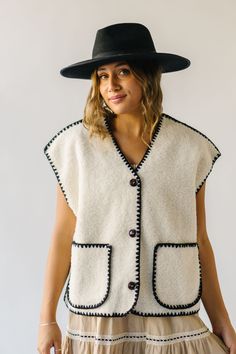 Get cozy and chic with our The Keeley Sherpa Stitch Detail Vest in Ivory! This vest features a soft sherpa material and unique stitch detailing for a playful twist. Layer it over any outfit for a fun and fashionable look. Stay warm and stylish this season with our Keeley vest! Details self/lining: 100% polyester Fabric Care Guide Here Sizing & Fit Measurements are approximate and taken while laying flat across the front. Not doubled. small: bust = 22"; length = 22" medium: bust = 23"; length = 2 Piper And Scoot, Sherpa Vest, Winter Maternity, Velvet Midi Dress, Drop Shoulder Sweaters, Sherpa Jacket, Satin Midi Dress, Getting Cozy, Cardigan Jacket