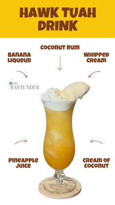 Hawk Tuah Drink Scooby Snack Cocktail, Coconut Cocktails, Frozen Things, Gin Drink Recipes, Juice Cocktails, Tropical Cocktails