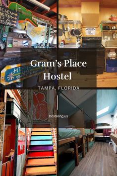 a collage of photos with the words gramm's place host tampa, florida