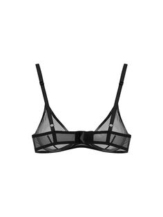 The Unnamed 5 Black Bralette features a delicate mesh design, making it a perfect choice for those who appreciate understated sophistication in their lingerie collection. It ensures comfort throughout the day. Adjustable straps allow for personalized comfort, making it practical and stylish. Don’t miss out—shop for this stunning bra today.DETAILS- Semi-transparent stretch tulle- Soft bralette- Unpadded triangle cups- Thin adjustable straps- Back hook-and-eye closure