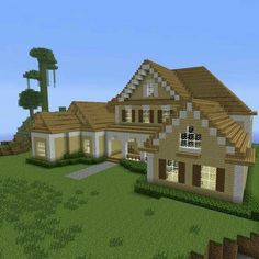 an image of a large house in minecraft