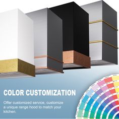 an advertisement for color customization, with different colors and designs on the wall behind it