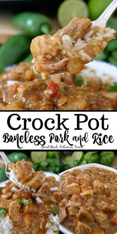 crock pot boneless pork and rice is an easy, delicious dinner that's ready in under 30 minutes