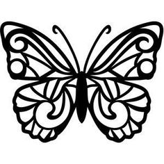 a black and white drawing of a butterfly