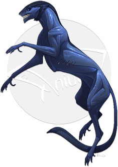 the blue lizard is standing on its hind legs