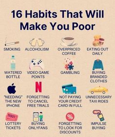 a poster with the words 16 habitts that will make you poop