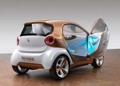 an electric car with its doors open