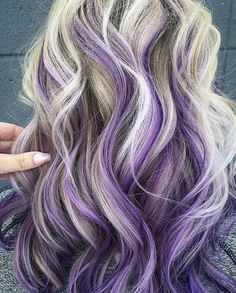 Purple Balayage On Blonde Hair, Platinum Blonde Hair Purple Highlights, Purple Highlights With Blonde Hair, Fall Hair Colors For Blondes Purple, Dark Purple On Blonde Hair, Light Blonde With Purple Highlights, Purple Dye On Blonde Hair, Dark Purple And Blonde Hair Highlights, Platinum Hair With Purple Highlights