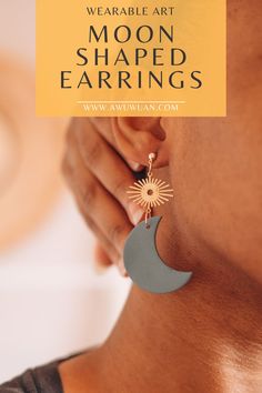 Sun, moon inspired earrings to make you feel good and look good. Handmade unique earrings that are perfect for gifts to someone you truly care about Sun And Moon Earrings, Earrings To Make