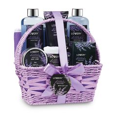 COMPLETE SPA GIFT SET ❤ Restore your equanimity with a luxurious at-home spa treatment! Beautifully packaged in a charming woven basket, this bath gift set makes for an extraordinary gift, and adds a lovely touch to the bathroom. Contains a Shower Gel(180ml), Bubble Bath(180ml), Body Lotion(100ml), Bath Salt(100g), Body Scrub(50g), Lavender Massage Bath Oil(30g), Exfoliating Loofah Back Scrubber and a Purple Handmade Weaved Basket for décor and storage. LAVENDER & JASMINE FRAGRANCE ❤ Lavender's Spa Basket, Jasmine Fragrance, Jasmine Scent, Home Spa Treatments, Hello Friday, Spa Gift Basket, Bath Gift Set, Lavender Bath, Bath Gift