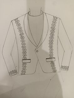 a drawing of a jacket on a mannequin