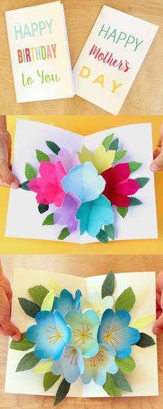 handmade mother's day cards with flowers on them