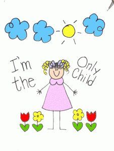 a child's drawing with flowers and clouds in the background that says i'm the middle child