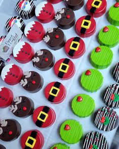 some decorated cookies are on a table