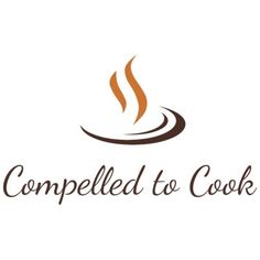 the logo for compelled to cook, which is designed in brown and white