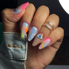 Spring Nails 2023, Happy Nails, Simple Acrylic Nails, Pretty Nail Art Designs, Crazy Nails, Nails 2023, Pretty Nail Art, Festival Nails, Pastel Nails