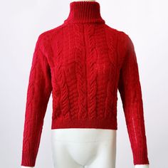 Material Composition: knitted Material: Acrylic Gender: Women Technics: Computer Knitted Sleeve Length(cm): Full Pattern Type: Solid Collar: Turtleneck Sleeve Style: REGULAR Decoration: None Clothing Length: Short Thickness: STANDARD Closure Type: None Item Type: Pullovers Style: Casual Model Number: HC5226 Sweater women: Women's sweater Color: Red Size: S,M,L,XL,XXL Season: Autumn,winter Cozy Fit Cropped Sweater For Winter, Solid Color Chunky Knit Stretch Sweater, Solid Chunky Knit Stretch Sweater, Stretch Turtleneck Cable Knit Sweater, Stretch Chunky Knit Sweater, Warm Fitted Knit Sweater, Winter Chunky Knit Sweater, Winter Cable Knit Sweater For Cold Weather, Fitted Sweater For Cold Weather