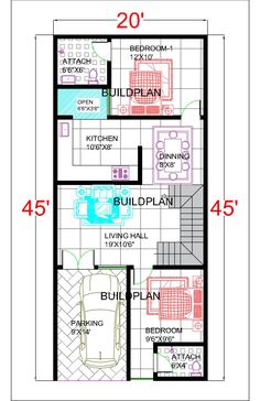 the floor plan for a small house with 2 beds and 3 bathrooms in each area