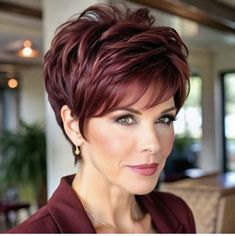 Short Sassy Hair Over 50, Cute Pixie Haircuts, Short Hair Back, Short Spiky Hairstyles, Easy Hairstyles For Thick Hair, Short Haircut Styles