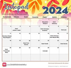 a calendar with flowers on it for the new year, in english and spanish language